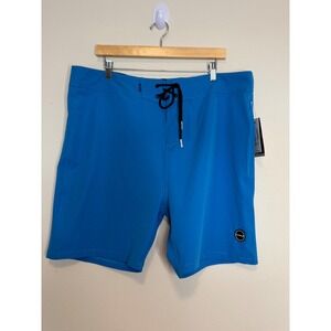 Bearded Goat Men's Blue Inland Board Lace Up Swim Trunks Shorts Sz 38 NWT